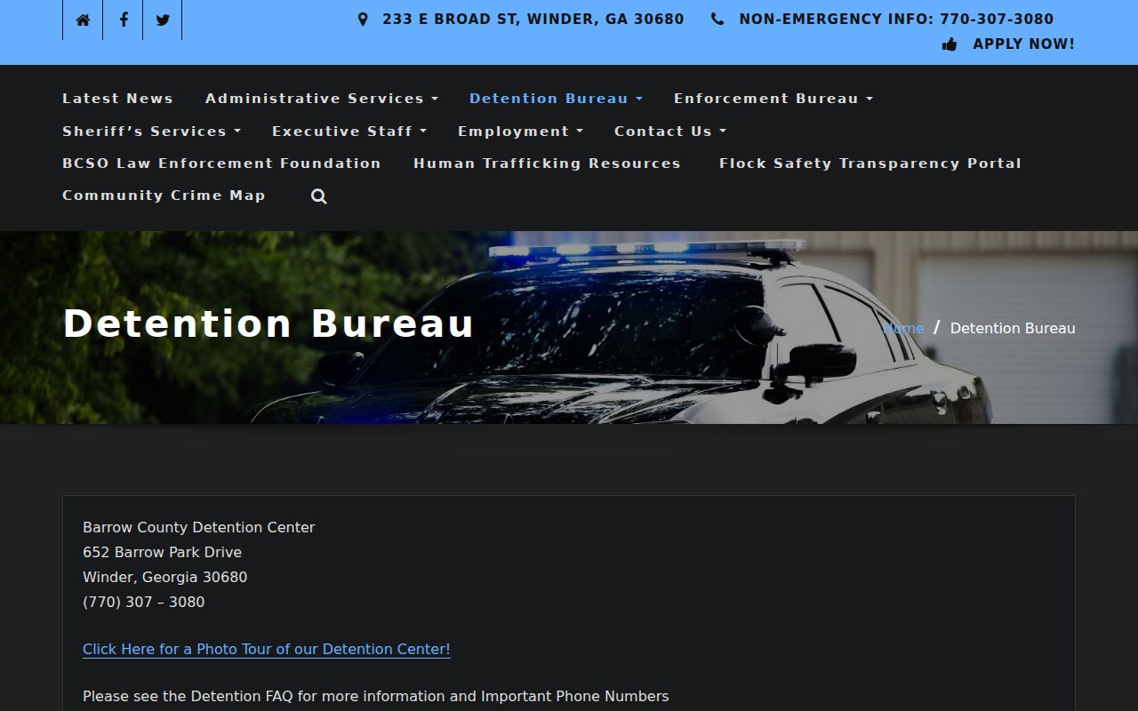Barrow County warrant search detention and bond route