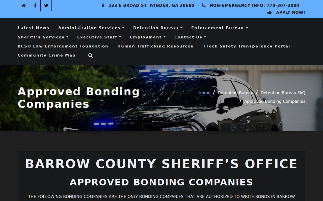 Barrow County active warrant approved bond route