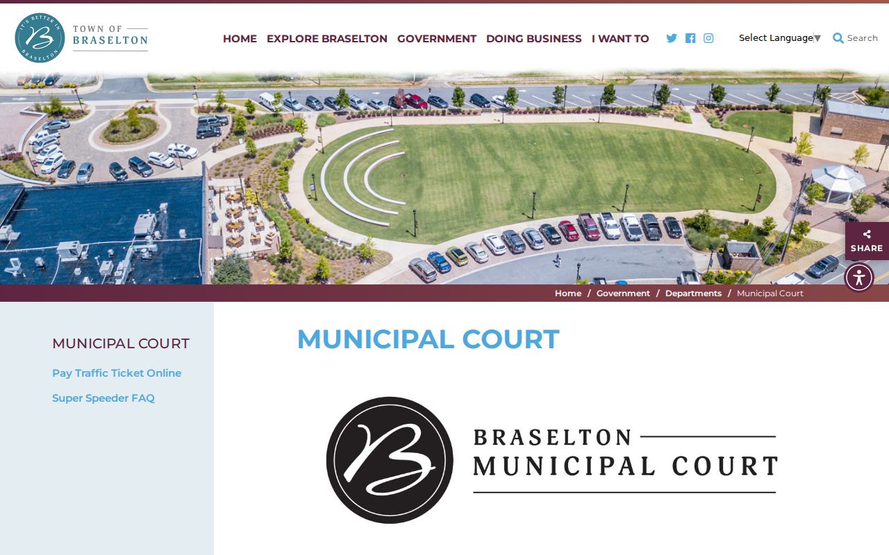 Official Braselton Municipal Court payment and warrant guidance