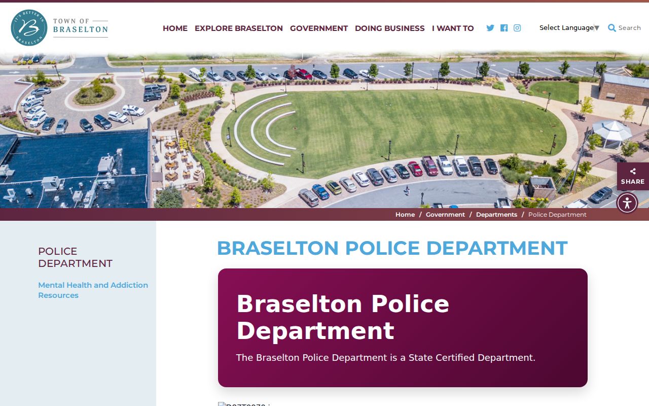 Official Braselton Police and Municipal Court building information