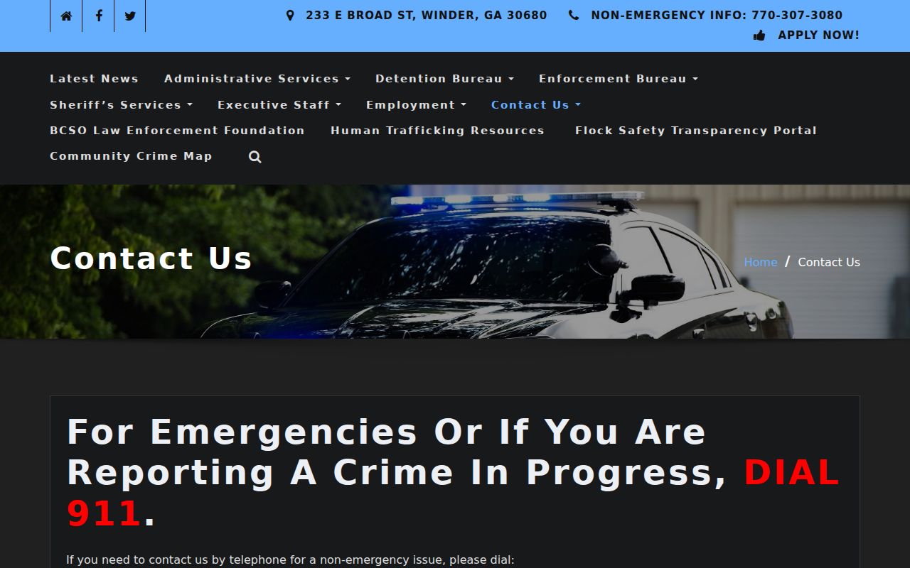 Barrow County warrant records Sheriff contact route